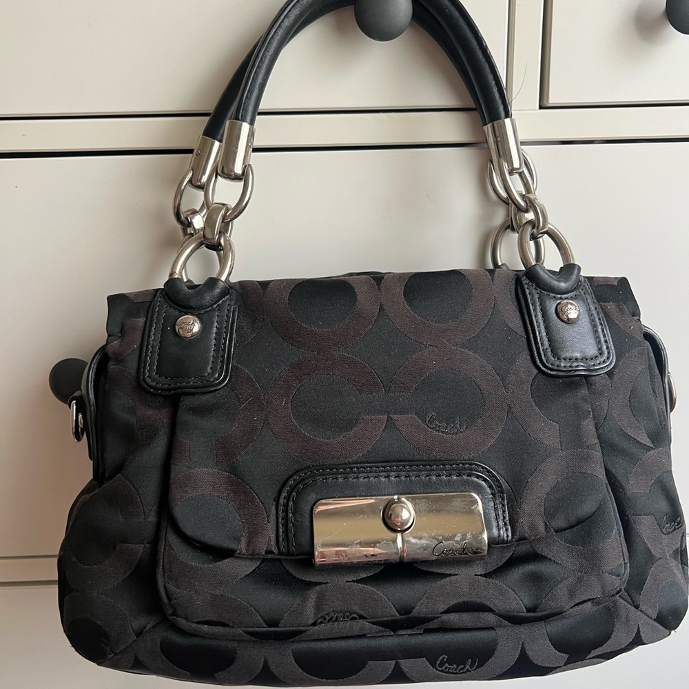 Coach Black and Gray Shoulder Bag